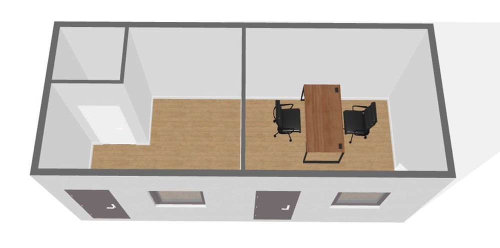 Contenitore sociale di 21 m² –, WC e spogliatoio - immagine 4