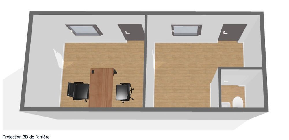 Contenitore sociale di 21 m² –, WC e spogliatoio