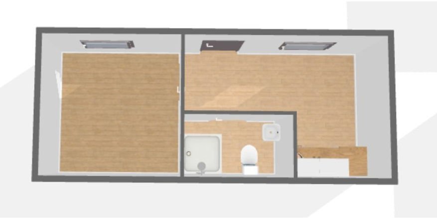 Contenitore sociale attrezzato di 21 m² – WC, cucina e spogliatoio - immagine 4